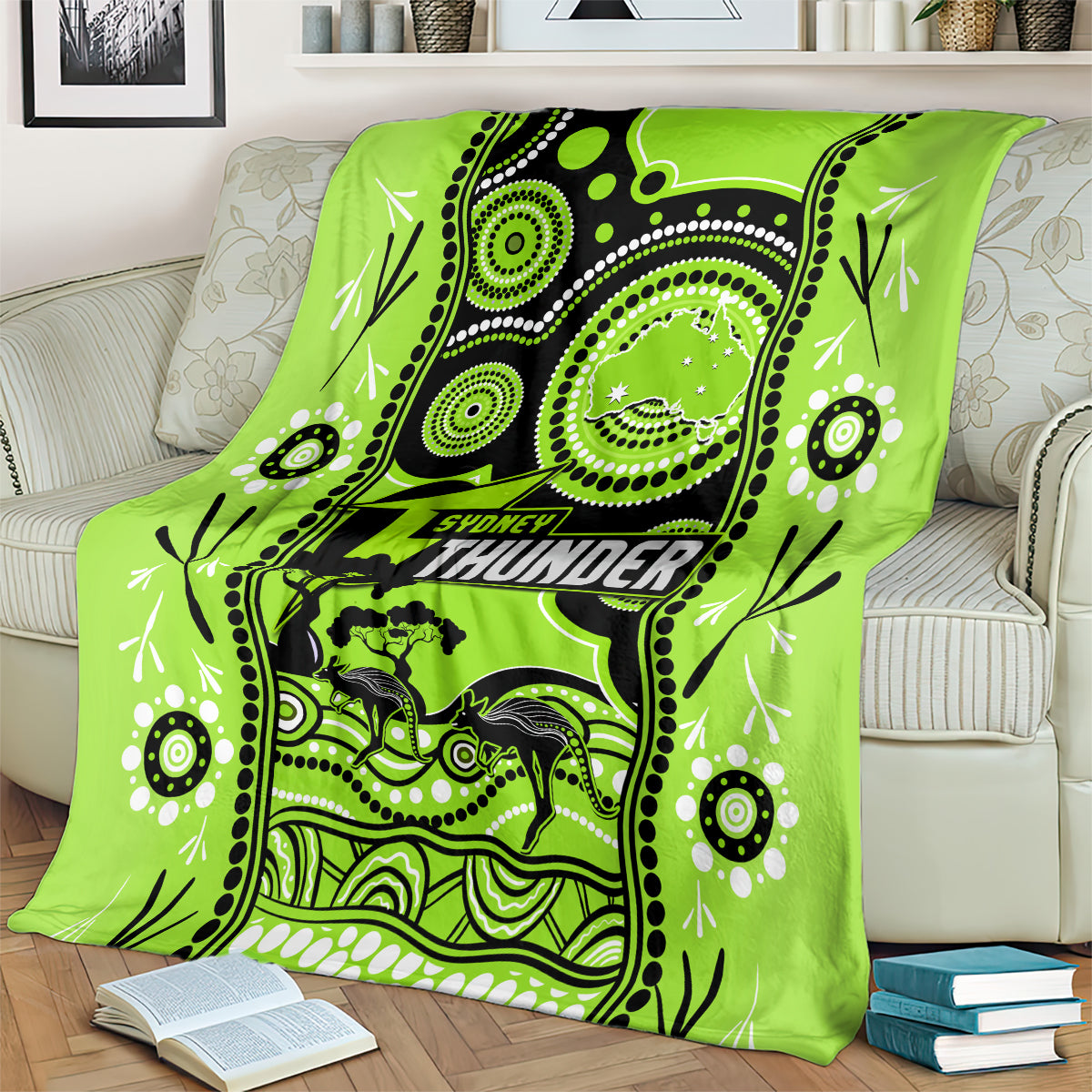 Sydney Thunder Cricket Blanket Happy Australia Day Aboriginal Art - Vibe Hoodie Shop