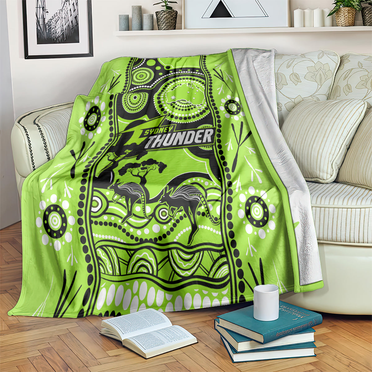 Sydney Thunder Cricket Blanket Happy Australia Day Aboriginal Art - Vibe Hoodie Shop