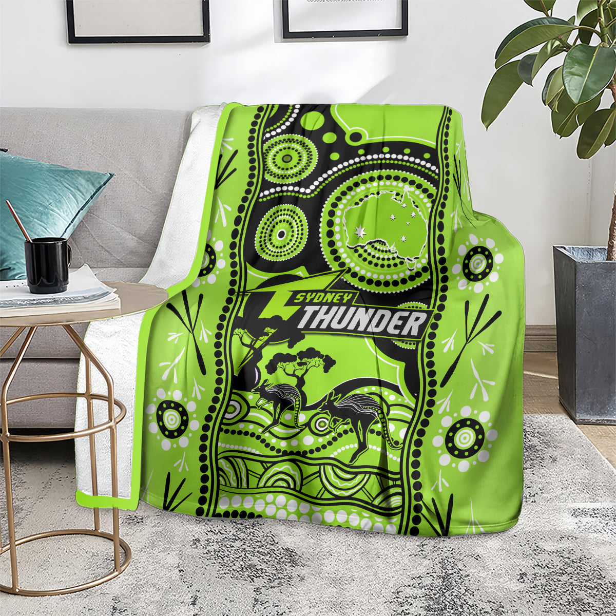 Sydney Thunder Cricket Blanket Happy Australia Day Aboriginal Art - Vibe Hoodie Shop