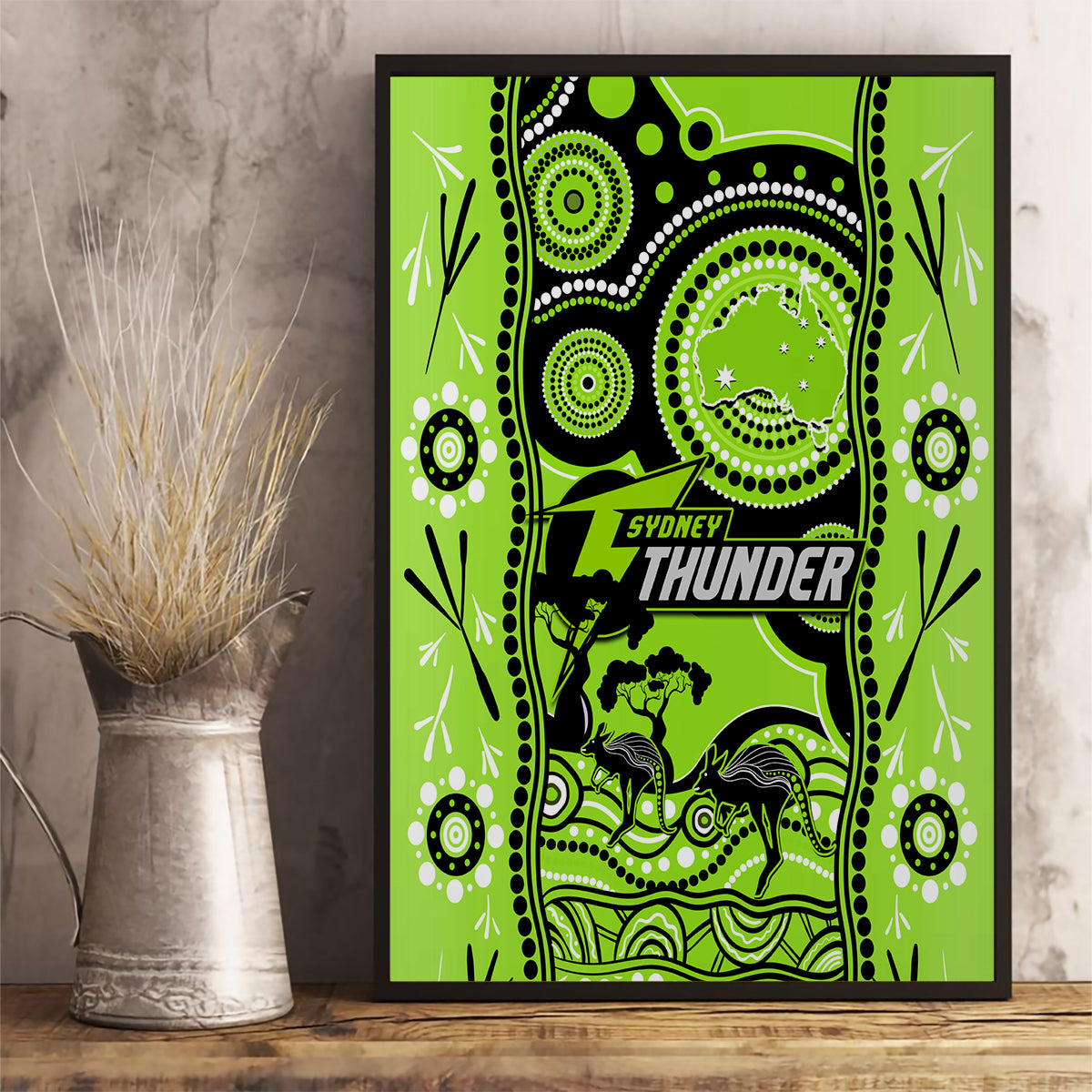 sydney-thunder-cricket-canvas-wall-art-happy-australia-day-aboriginal-art