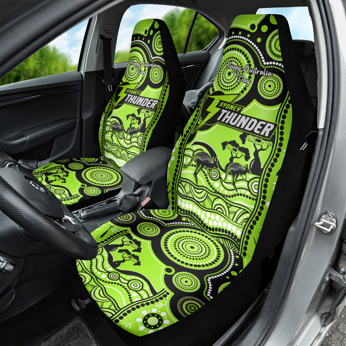 Sydney Thunder Cricket Car Seat Cover Happy Australia Day Aboriginal Art - Vibe Hoodie Shop