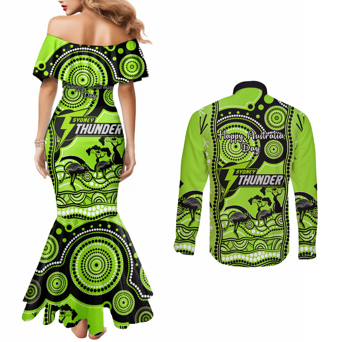 sydney-thunder-cricket-couples-matching-mermaid-dress-and-long-sleeve-button-shirt-happy-australia-day-aboriginal-art