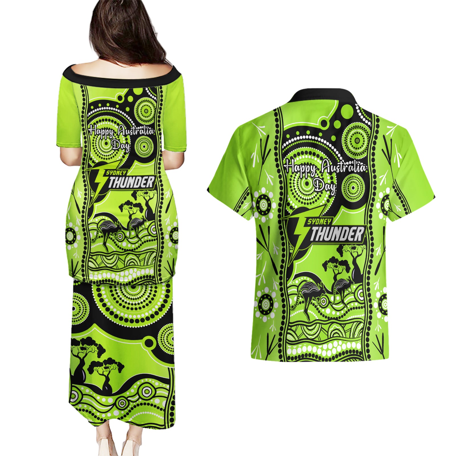 sydney-thunder-cricket-couples-matching-puletasi-dress-and-hawaiian-shirt-happy-australia-day-aboriginal-art