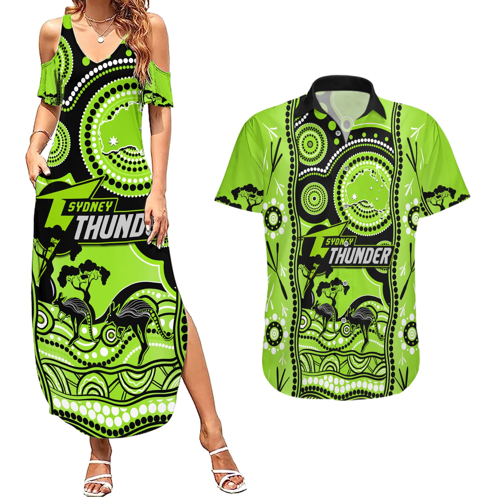 sydney-thunder-cricket-couples-matching-summer-maxi-dress-and-hawaiian-shirt-happy-australia-day-aboriginal-art