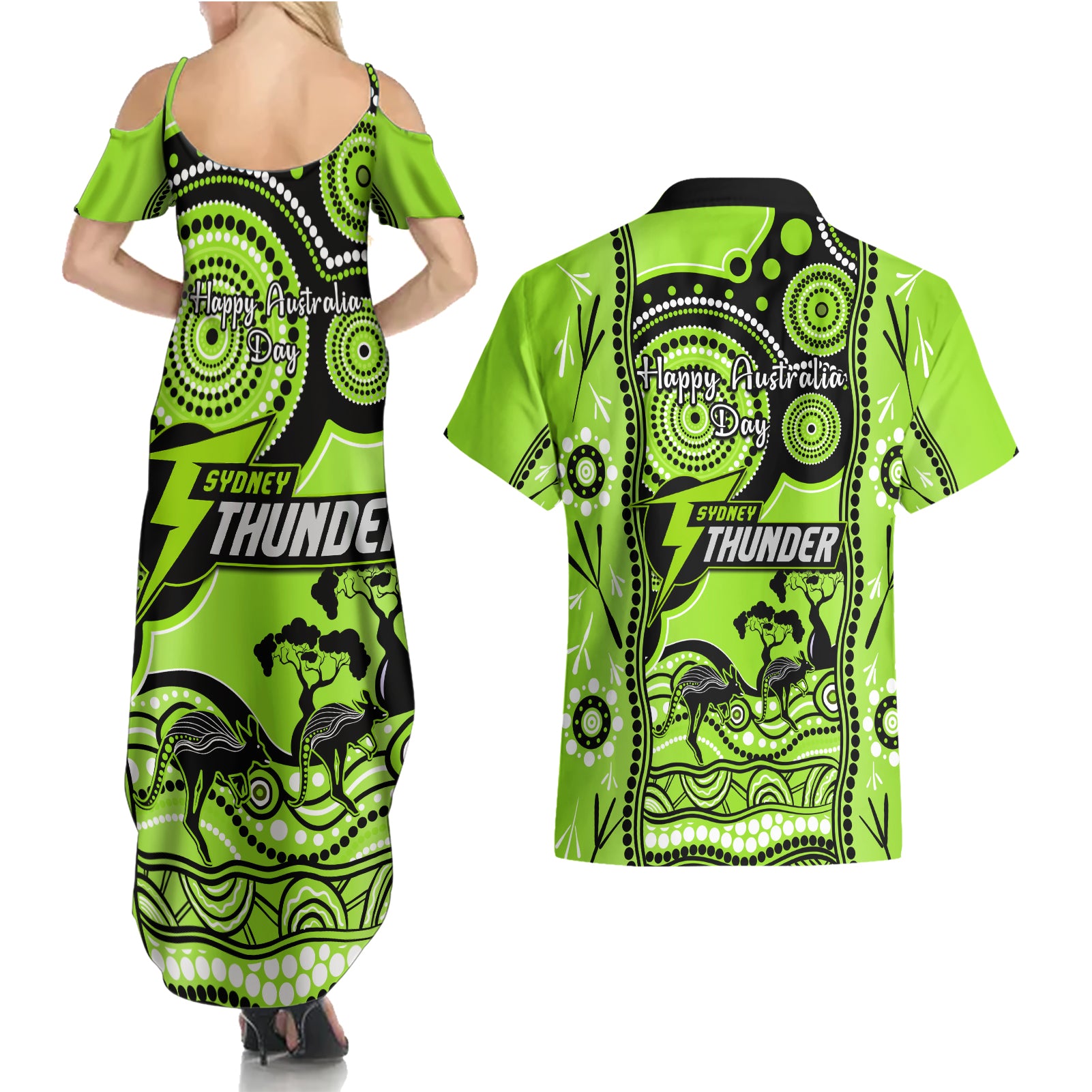 sydney-thunder-cricket-couples-matching-summer-maxi-dress-and-hawaiian-shirt-happy-australia-day-aboriginal-art