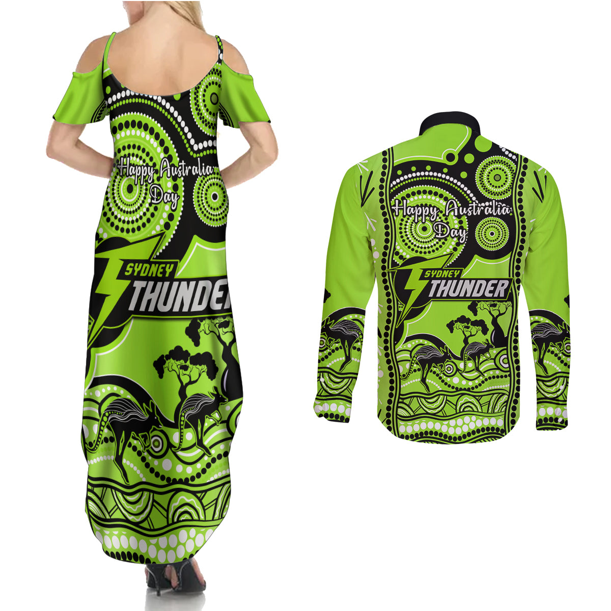 sydney-thunder-cricket-couples-matching-summer-maxi-dress-and-long-sleeve-button-shirt-happy-australia-day-aboriginal-art