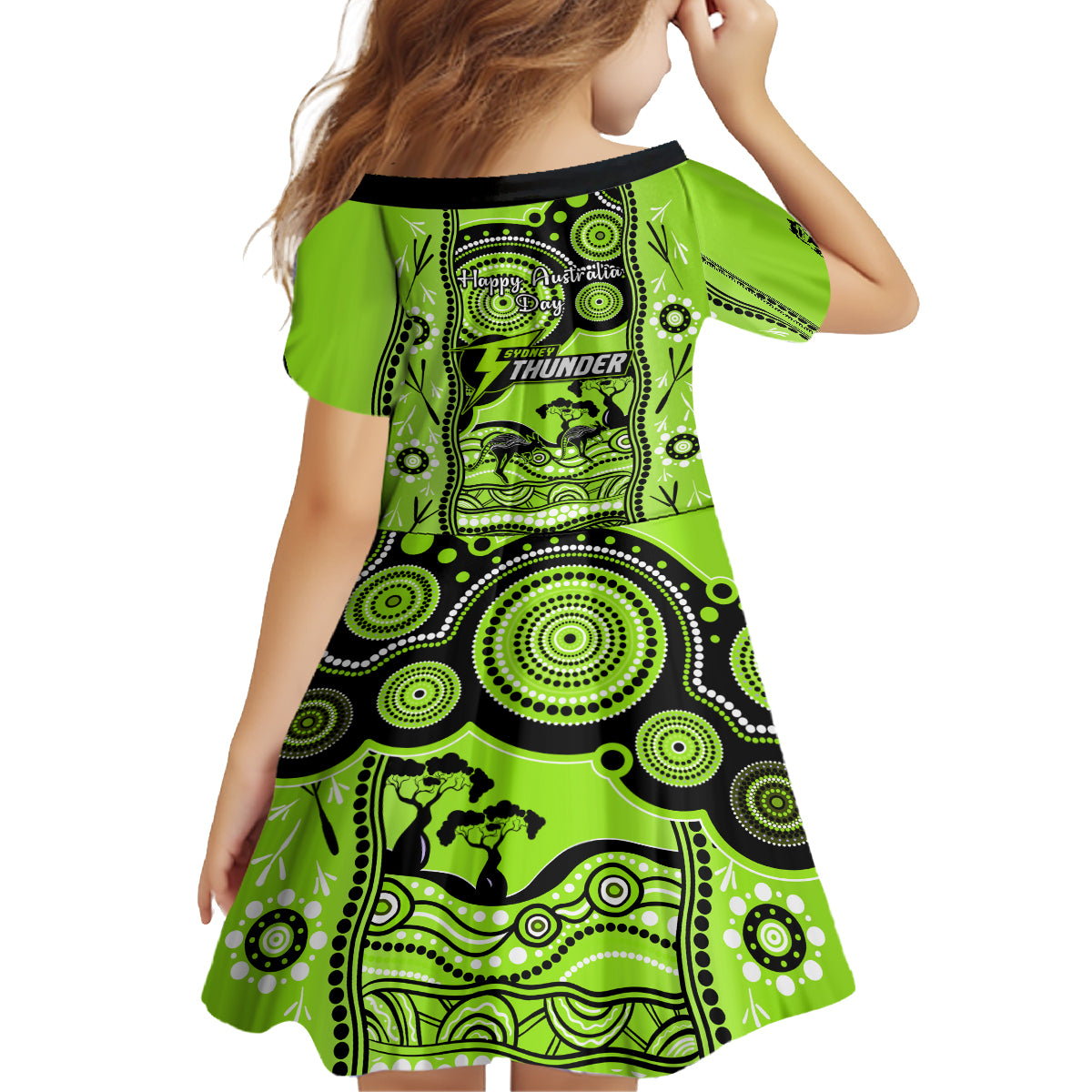 sydney-thunder-cricket-family-matching-long-sleeve-bodycon-dress-and-hawaiian-shirt-happy-australia-day-aboriginal-art