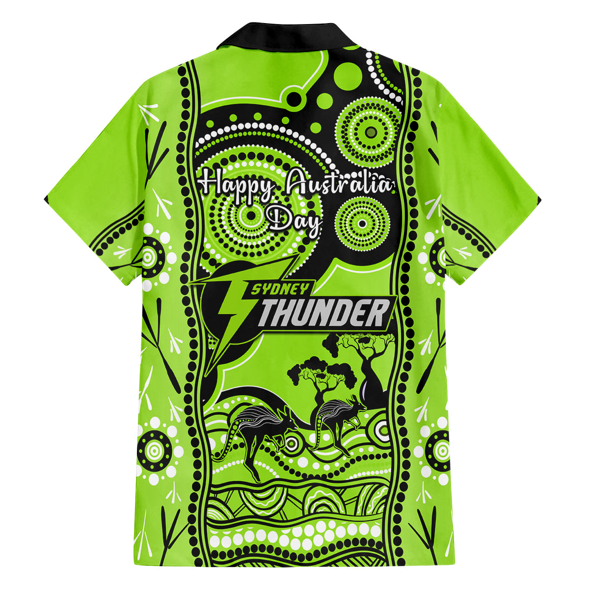 sydney-thunder-cricket-family-matching-long-sleeve-bodycon-dress-and-hawaiian-shirt-happy-australia-day-aboriginal-art