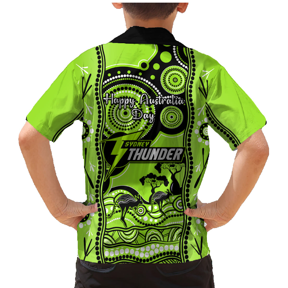 sydney-thunder-cricket-family-matching-mermaid-dress-and-hawaiian-shirt-happy-australia-day-aboriginal-art