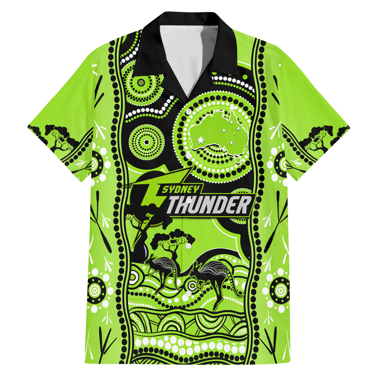 sydney-thunder-cricket-family-matching-mermaid-dress-and-hawaiian-shirt-happy-australia-day-aboriginal-art