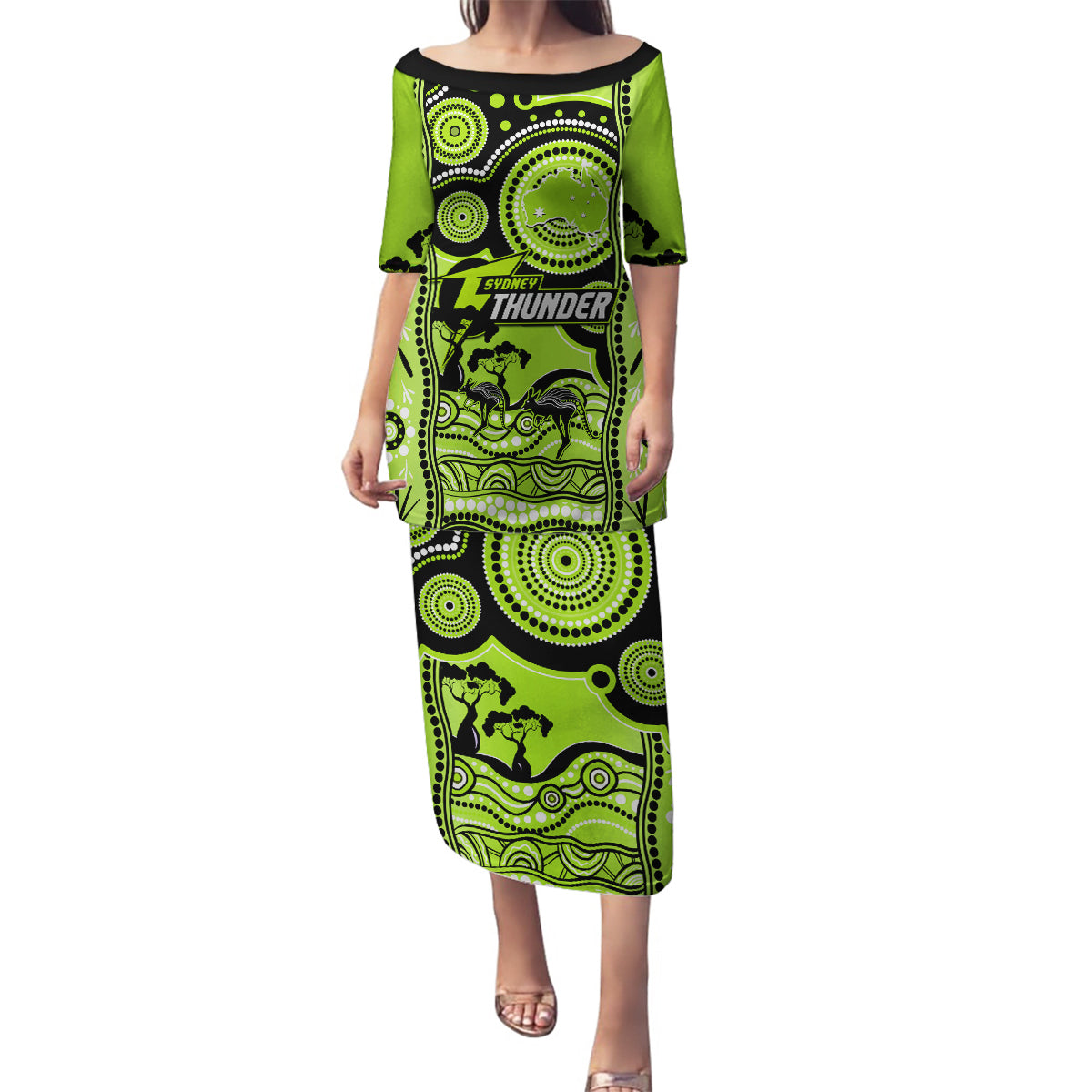 sydney-thunder-cricket-family-matching-puletasi-dress-and-hawaiian-shirt-happy-australia-day-aboriginal-art