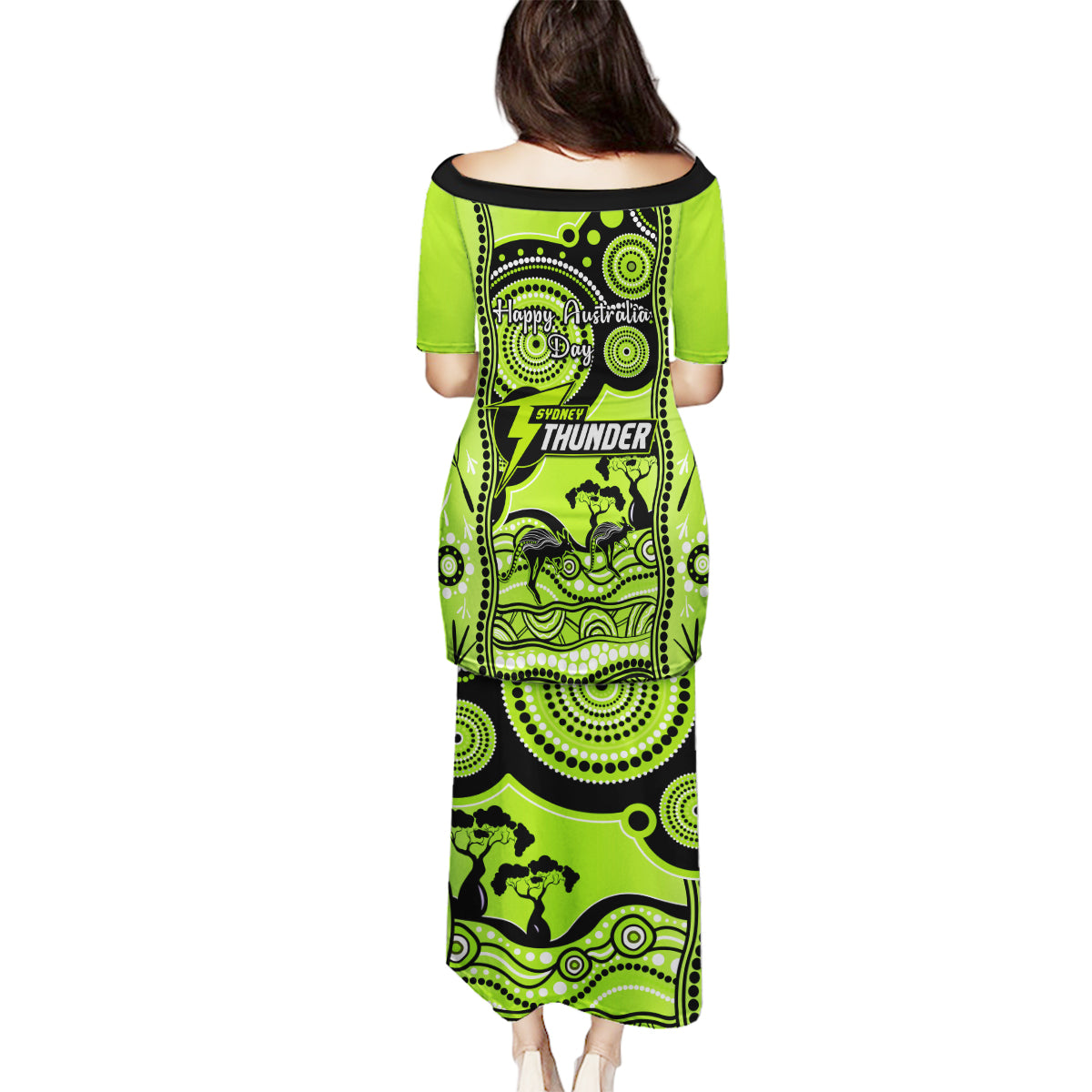 sydney-thunder-cricket-family-matching-puletasi-dress-and-hawaiian-shirt-happy-australia-day-aboriginal-art