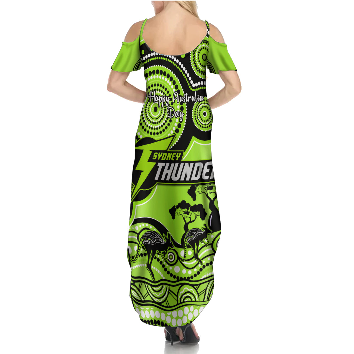 sydney-thunder-cricket-family-matching-summer-maxi-dress-and-hawaiian-shirt-happy-australia-day-aboriginal-art