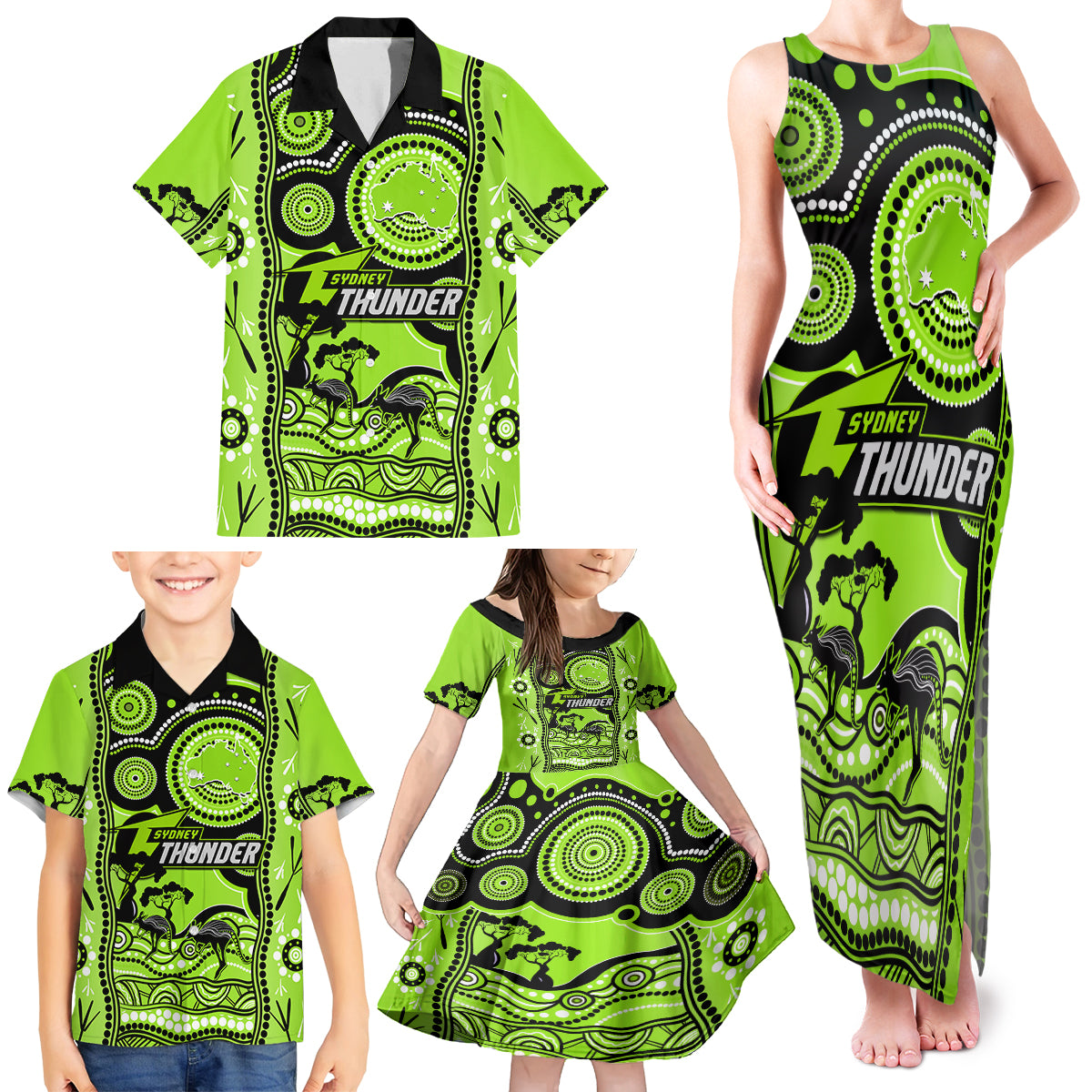 sydney-thunder-cricket-family-matching-tank-maxi-dress-and-hawaiian-shirt-happy-australia-day-aboriginal-art