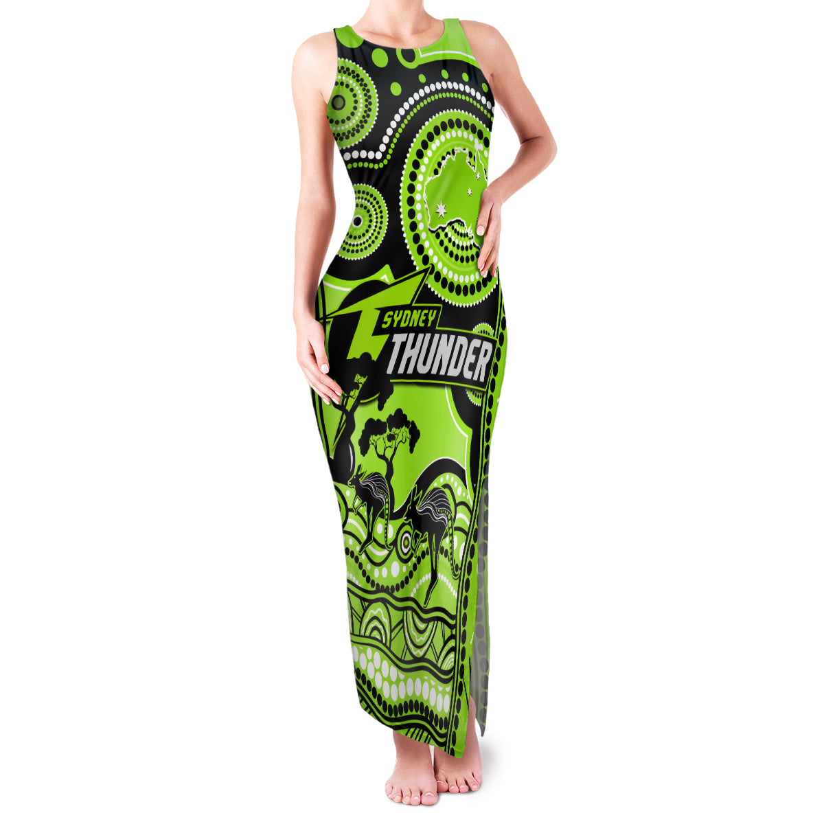 sydney-thunder-cricket-family-matching-tank-maxi-dress-and-hawaiian-shirt-happy-australia-day-aboriginal-art