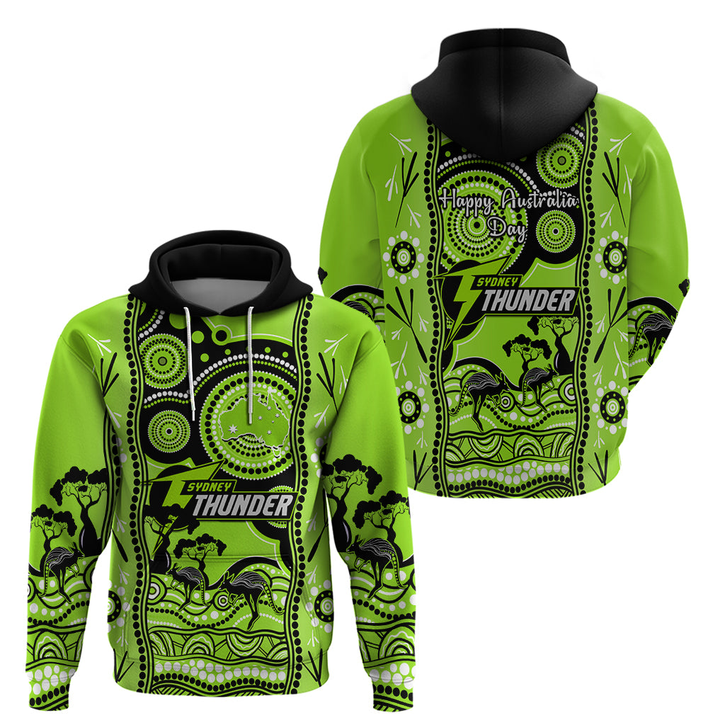 Sydney Thunder Cricket Hoodie Happy Australia Day Aboriginal Art - Vibe Hoodie Shop