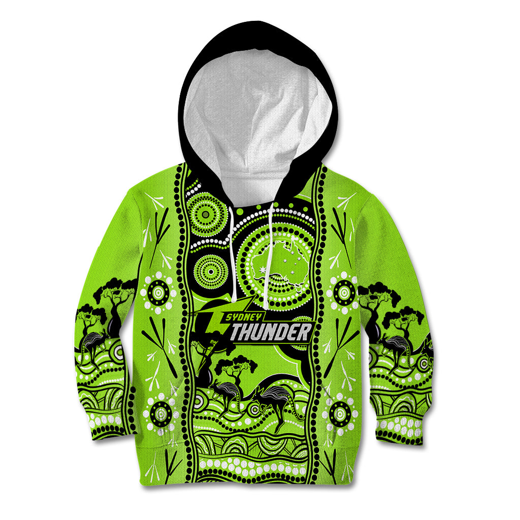 Sydney Thunder Cricket Kid Hoodie Happy Australia Day Aboriginal Art - Vibe Hoodie Shop