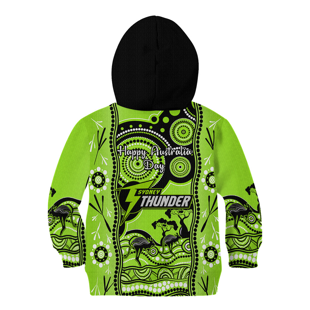 Sydney Thunder Cricket Kid Hoodie Happy Australia Day Aboriginal Art - Vibe Hoodie Shop