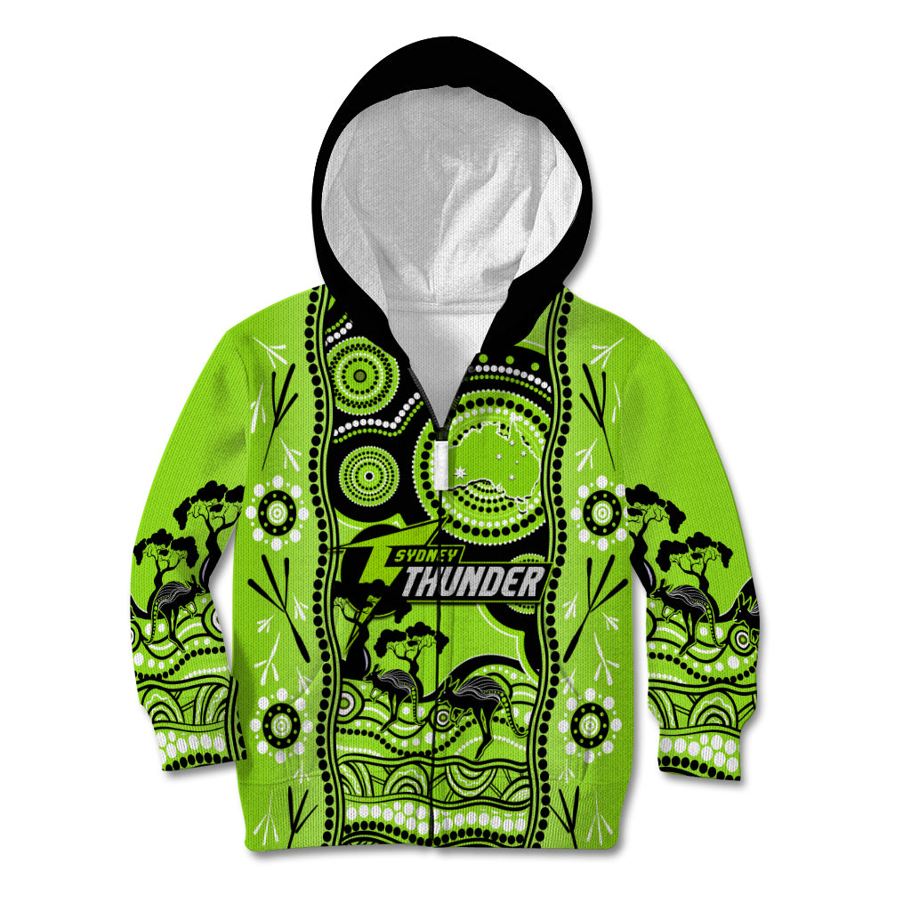 Sydney Thunder Cricket Kid Hoodie Happy Australia Day Aboriginal Art - Vibe Hoodie Shop