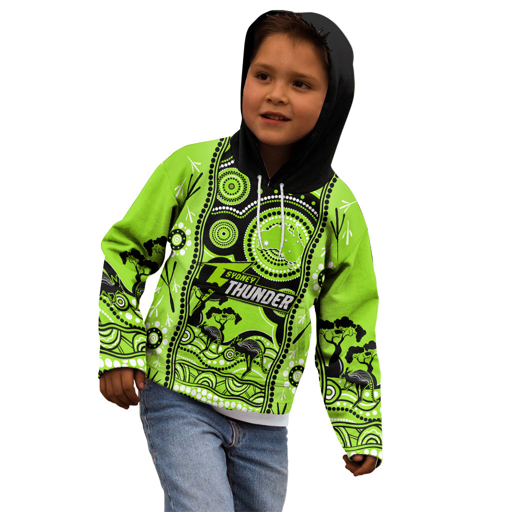 Sydney Thunder Cricket Kid Hoodie Happy Australia Day Aboriginal Art - Vibe Hoodie Shop