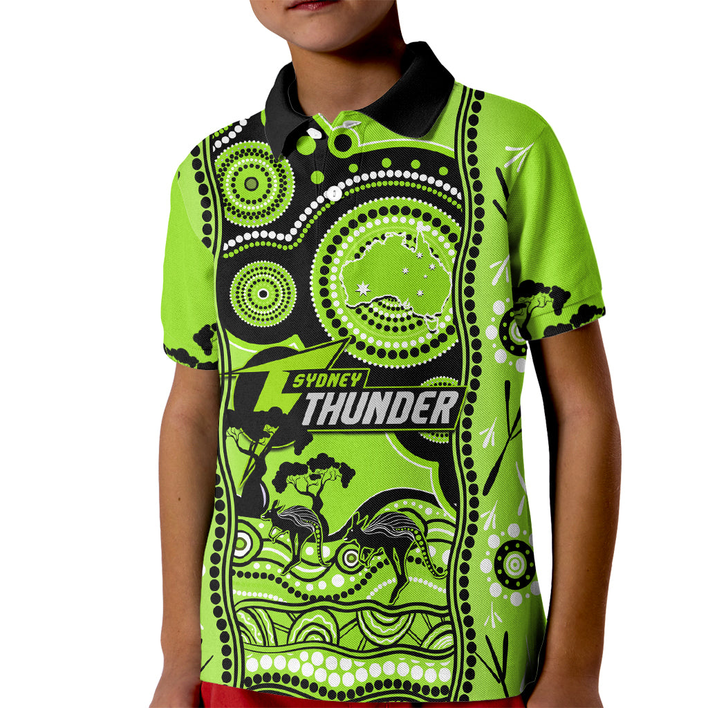 Sydney Thunder Cricket Kid Polo Shirt Happy Australia Day Aboriginal Art - Vibe Hoodie Shop