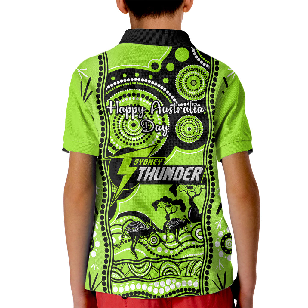 Sydney Thunder Cricket Kid Polo Shirt Happy Australia Day Aboriginal Art - Vibe Hoodie Shop