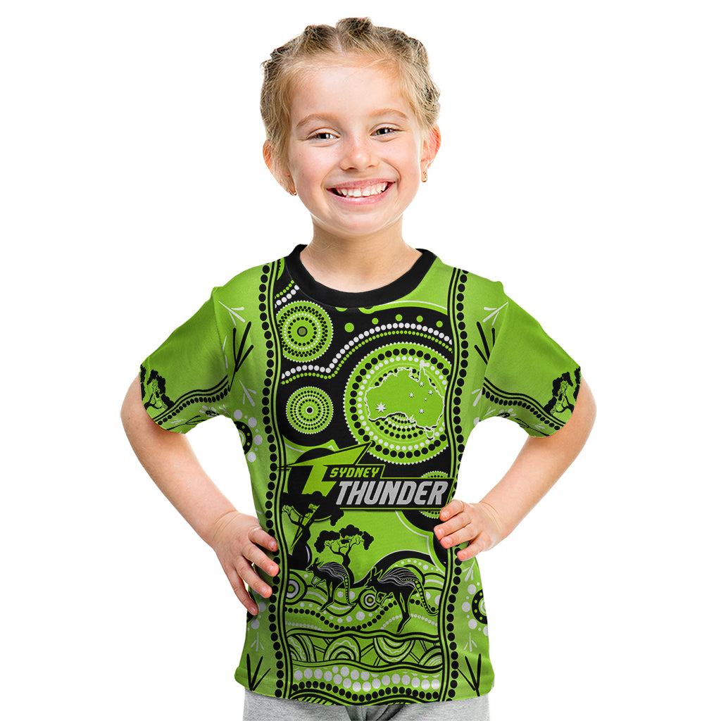 Sydney Thunder Cricket Kid T Shirt Happy Australia Day Aboriginal Art - Vibe Hoodie Shop