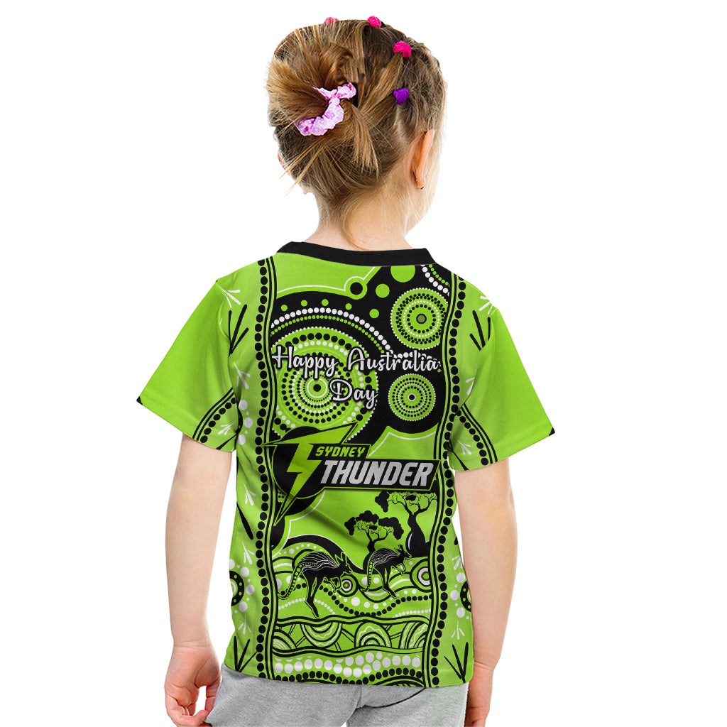 Sydney Thunder Cricket Kid T Shirt Happy Australia Day Aboriginal Art - Vibe Hoodie Shop