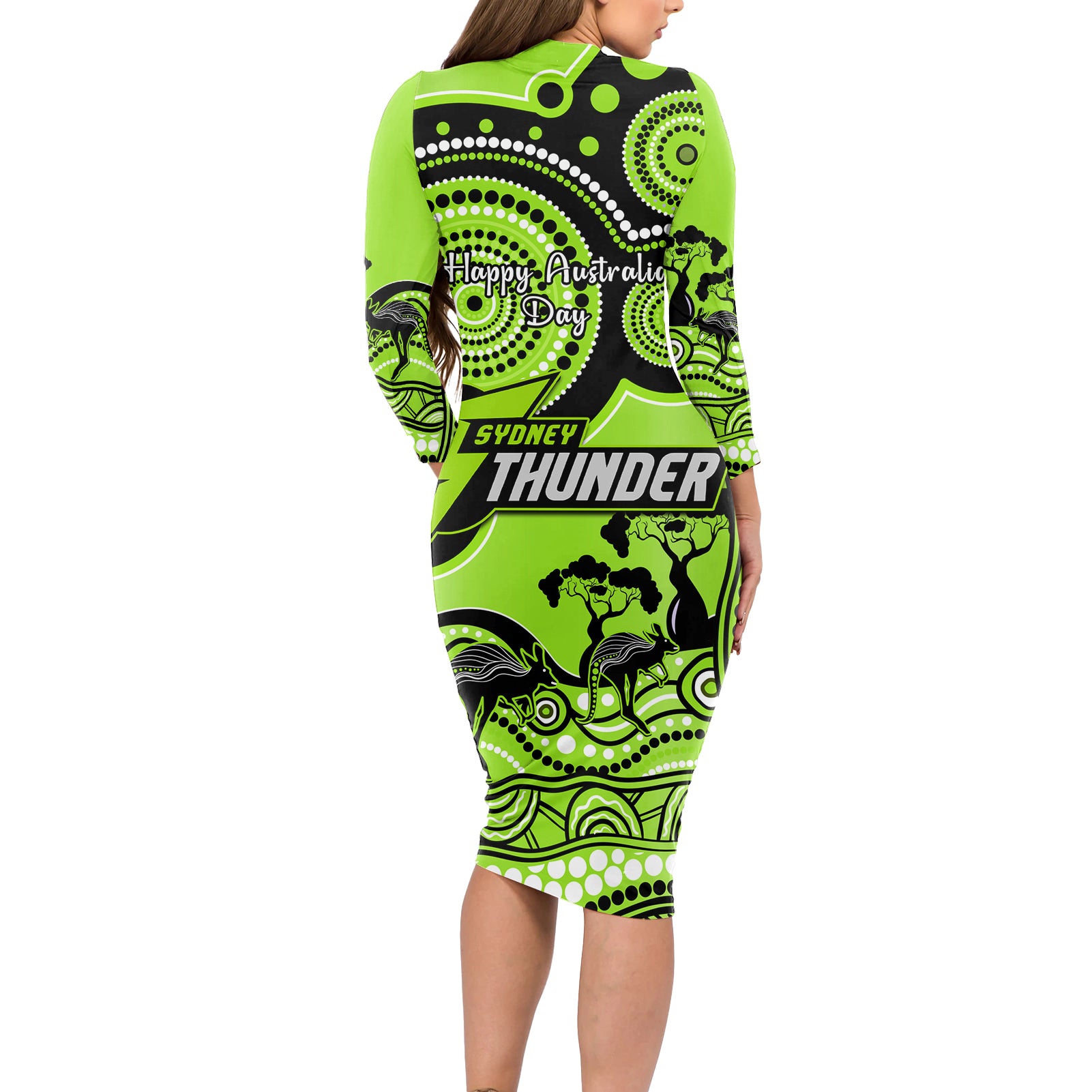 sydney-thunder-cricket-long-sleeve-bodycon-dress-happy-australia-day-aboriginal-art