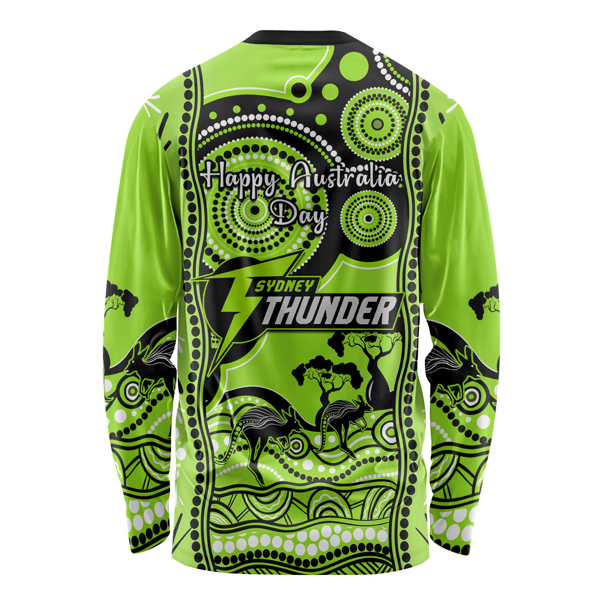 Sydney Thunder Cricket Long Sleeve Shirt Happy Australia Day Aboriginal Art - Vibe Hoodie Shop