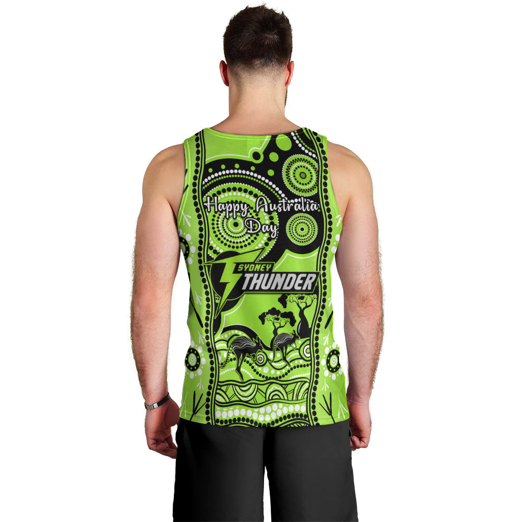 Sydney Thunder Cricket Men Tank Top Happy Australia Day Aboriginal Art - Vibe Hoodie Shop