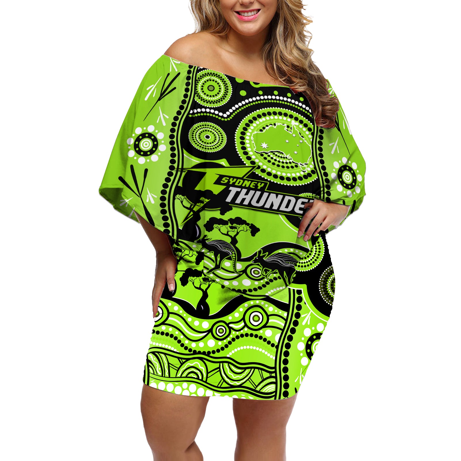 sydney-thunder-cricket-off-shoulder-short-dress-happy-australia-day-aboriginal-art