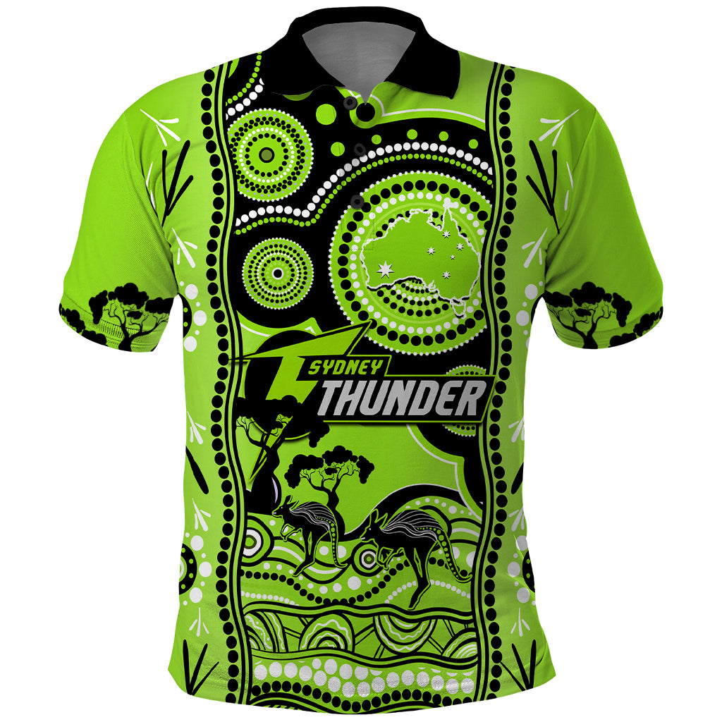 Sydney Thunder Cricket Polo Shirt Happy Australia Day Aboriginal Art - Vibe Hoodie Shop