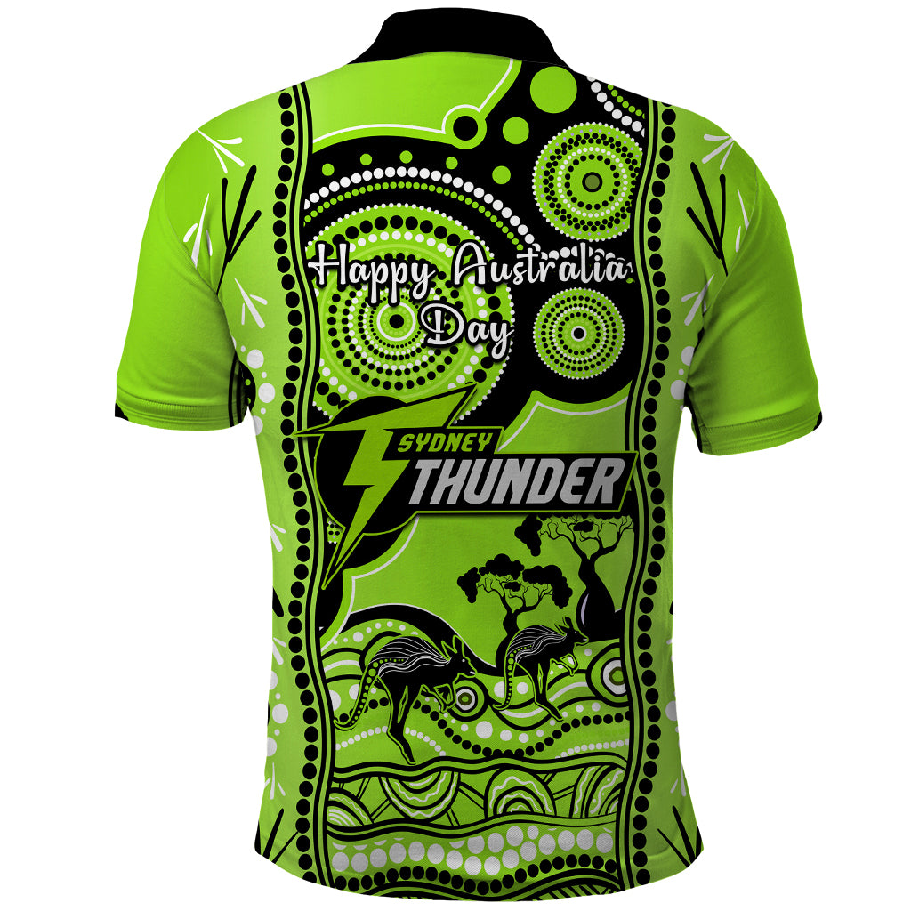 Sydney Thunder Cricket Polo Shirt Happy Australia Day Aboriginal Art - Vibe Hoodie Shop