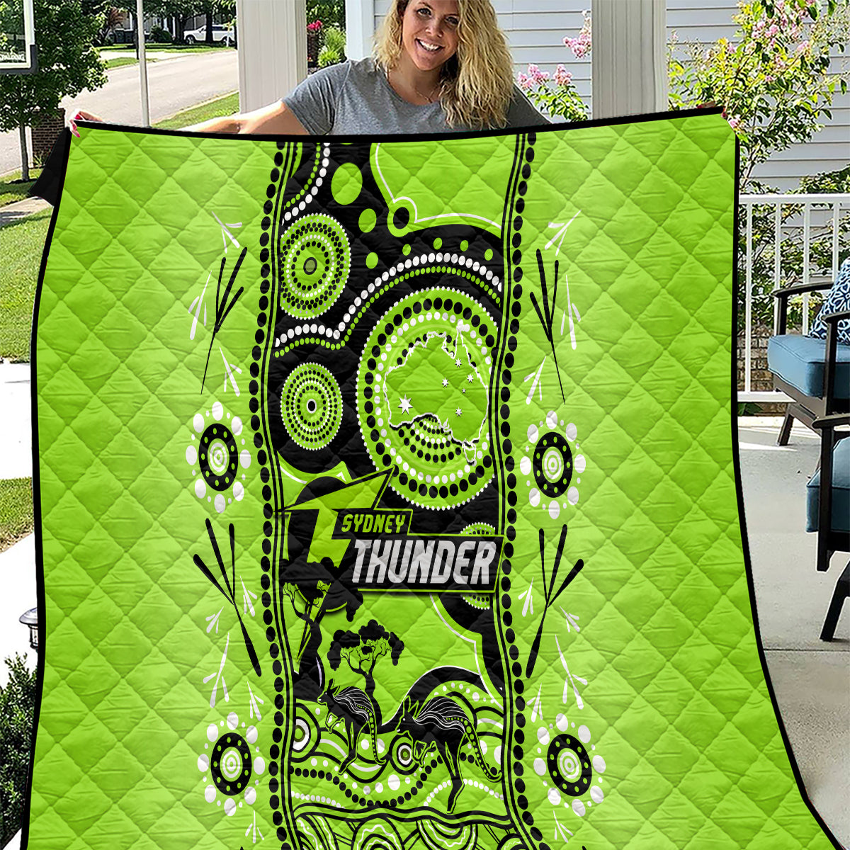 Sydney Thunder Cricket Quilt Happy Australia Day Aboriginal Art - Vibe Hoodie Shop