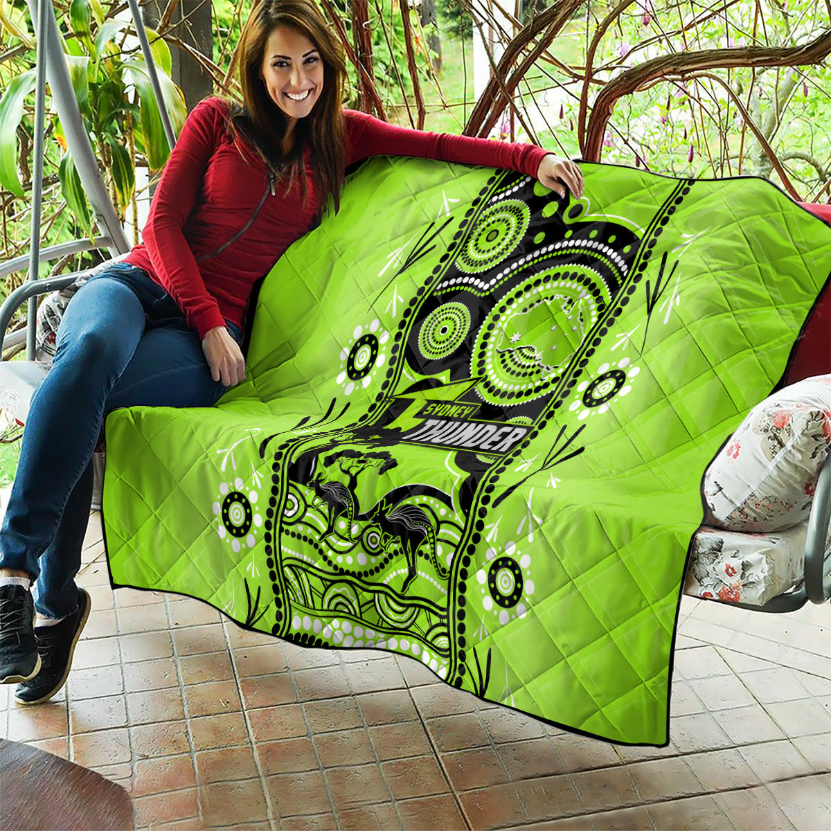 Sydney Thunder Cricket Quilt Happy Australia Day Aboriginal Art - Vibe Hoodie Shop