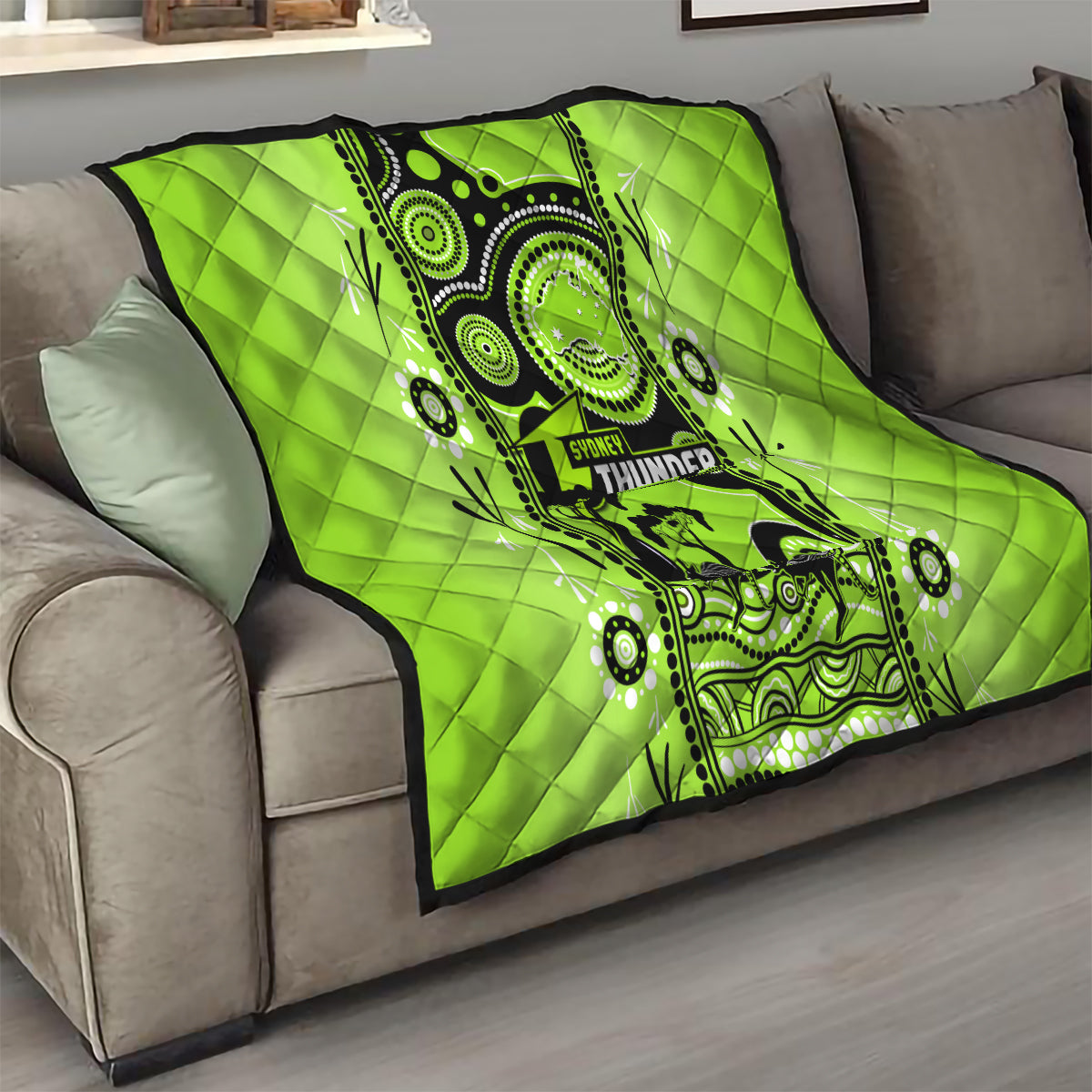 Sydney Thunder Cricket Quilt Happy Australia Day Aboriginal Art - Vibe Hoodie Shop