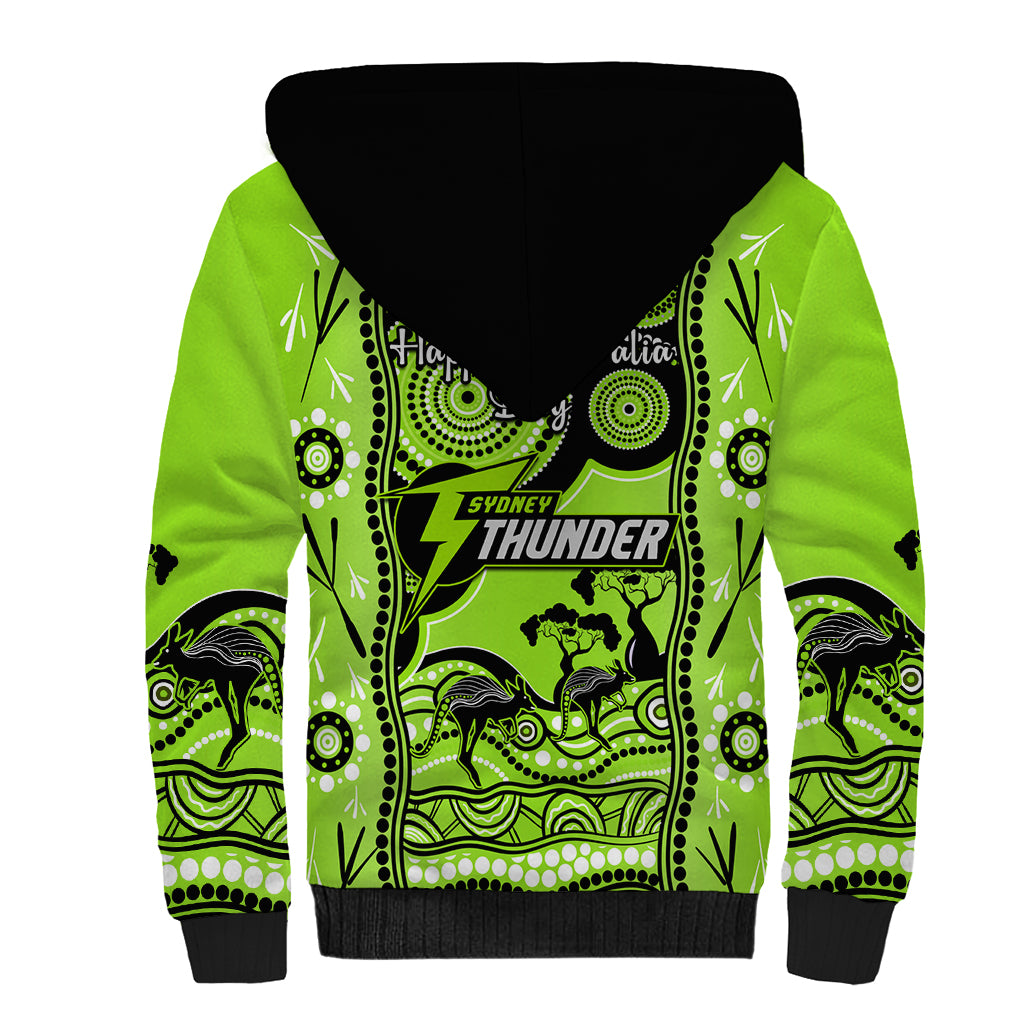 Sydney Thunder Cricket Sherpa Hoodie Happy Australia Day Aboriginal Art - Vibe Hoodie Shop