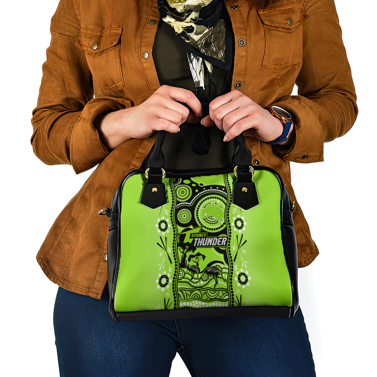 Sydney Thunder Cricket Shoulder Handbag Happy Australia Day Aboriginal Art - Vibe Hoodie Shop