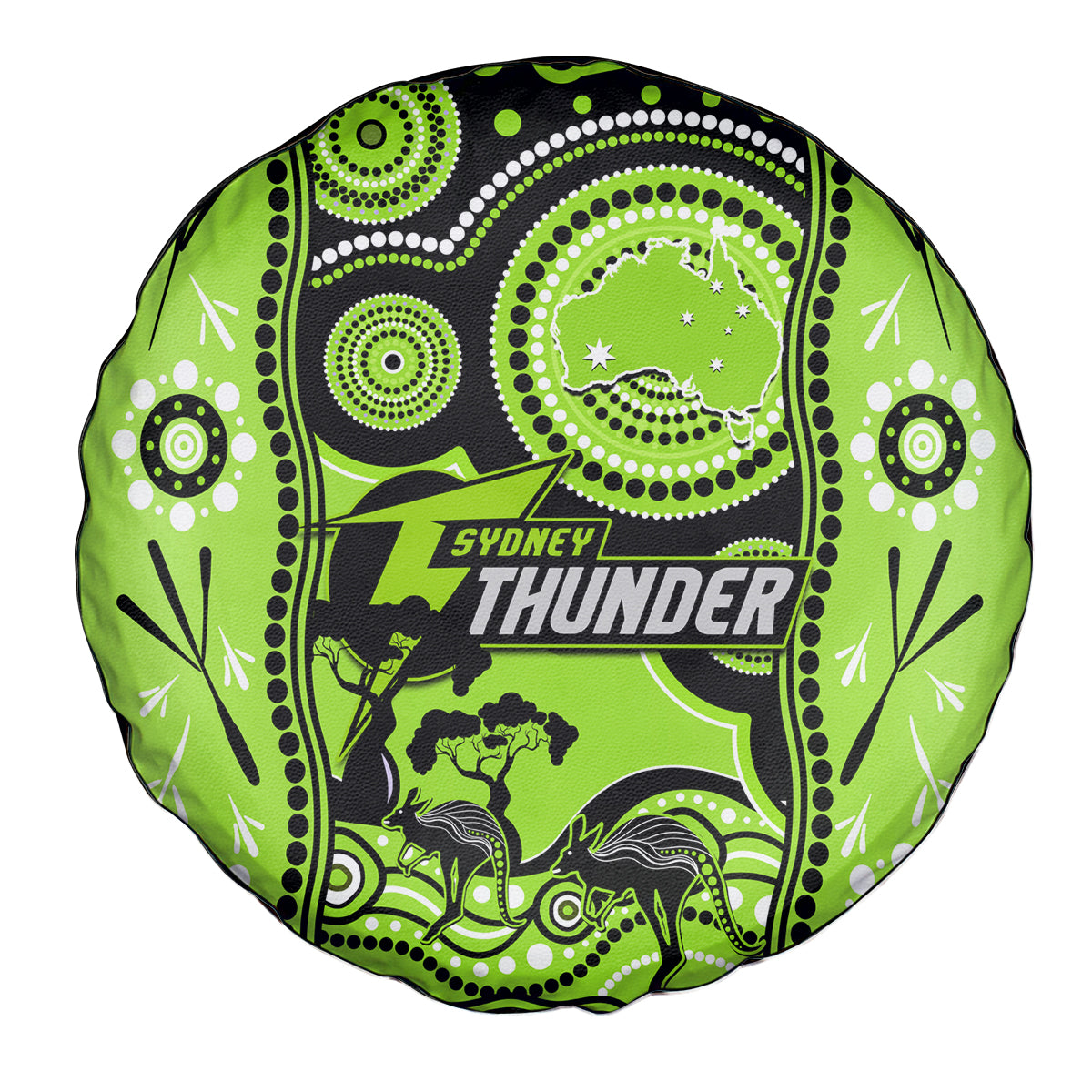 Sydney Thunder Cricket Spare Tire Cover Happy Australia Day Aboriginal Art - Vibe Hoodie Shop