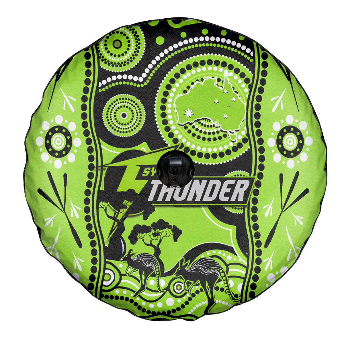 Sydney Thunder Cricket Spare Tire Cover Happy Australia Day Aboriginal Art - Vibe Hoodie Shop