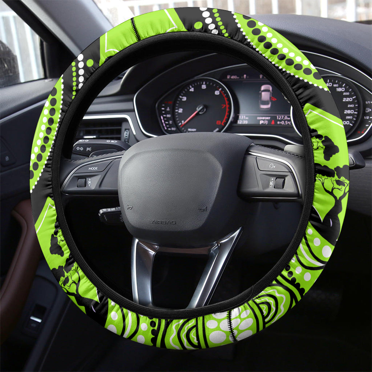 Sydney Thunder Cricket Steering Wheel Cover Happy Australia Day Aboriginal Art