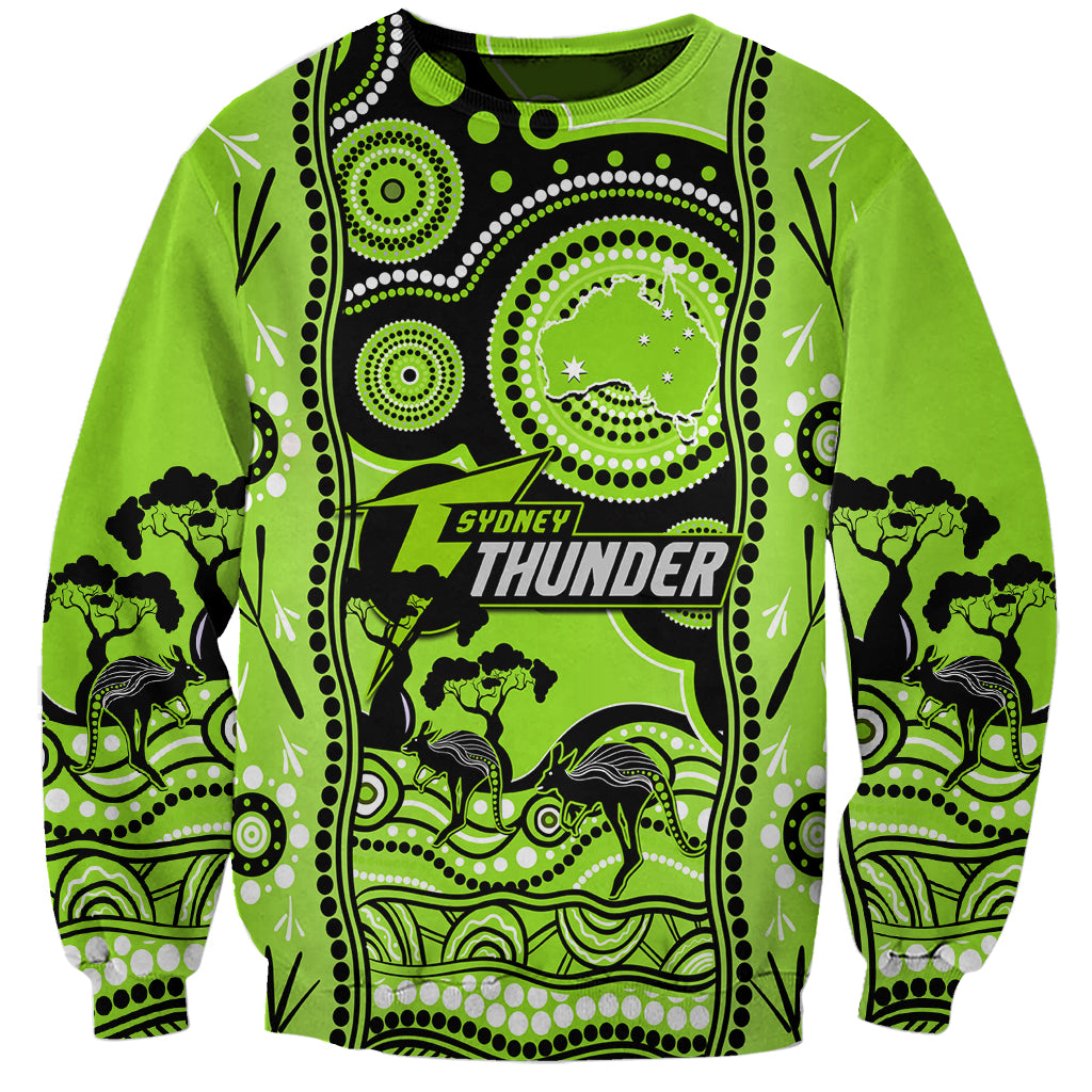 Sydney Thunder Cricket Sweatshirt Happy Australia Day Aboriginal Art - Vibe Hoodie Shop