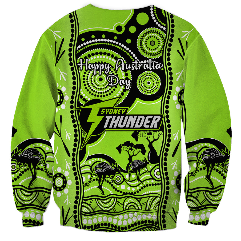 Sydney Thunder Cricket Sweatshirt Happy Australia Day Aboriginal Art - Vibe Hoodie Shop