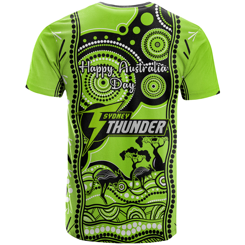 Sydney Thunder Cricket T Shirt Happy Australia Day Aboriginal Art - Vibe Hoodie Shop