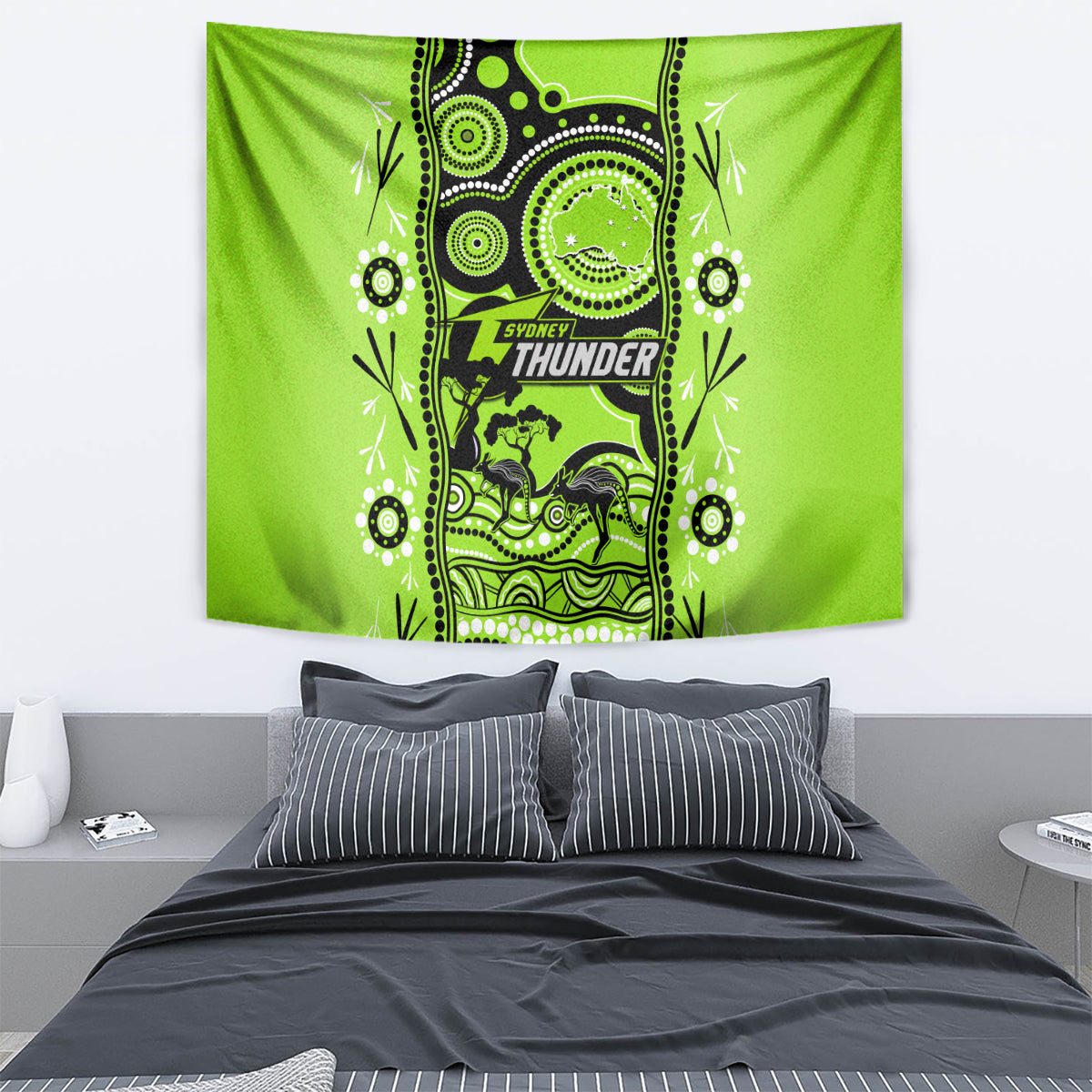 Sydney Thunder Cricket Tapestry Happy Australia Day Aboriginal Art - Vibe Hoodie Shop