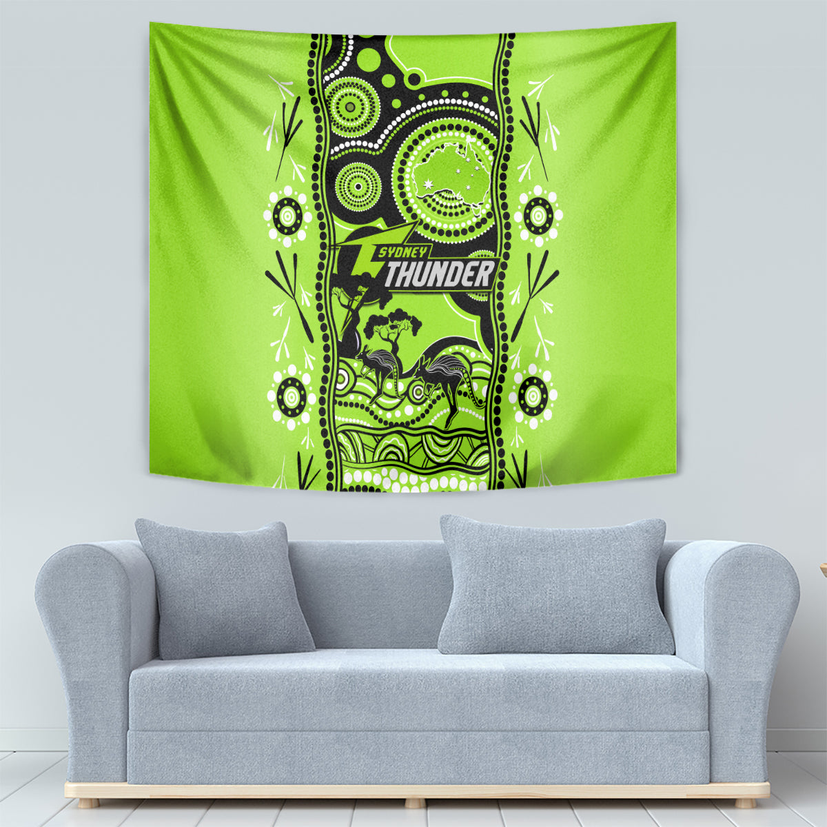 Sydney Thunder Cricket Tapestry Happy Australia Day Aboriginal Art - Vibe Hoodie Shop