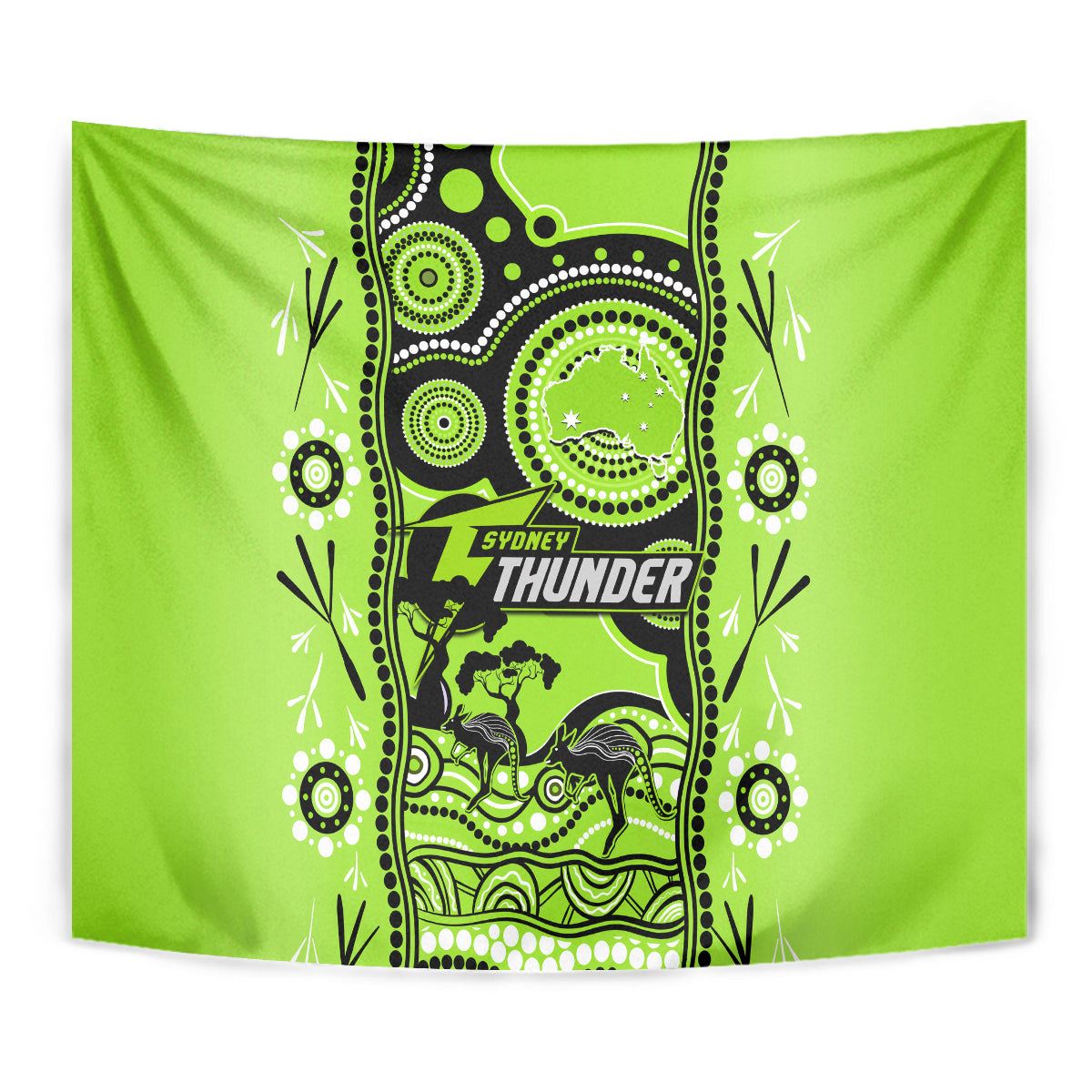 Sydney Thunder Cricket Tapestry Happy Australia Day Aboriginal Art - Vibe Hoodie Shop