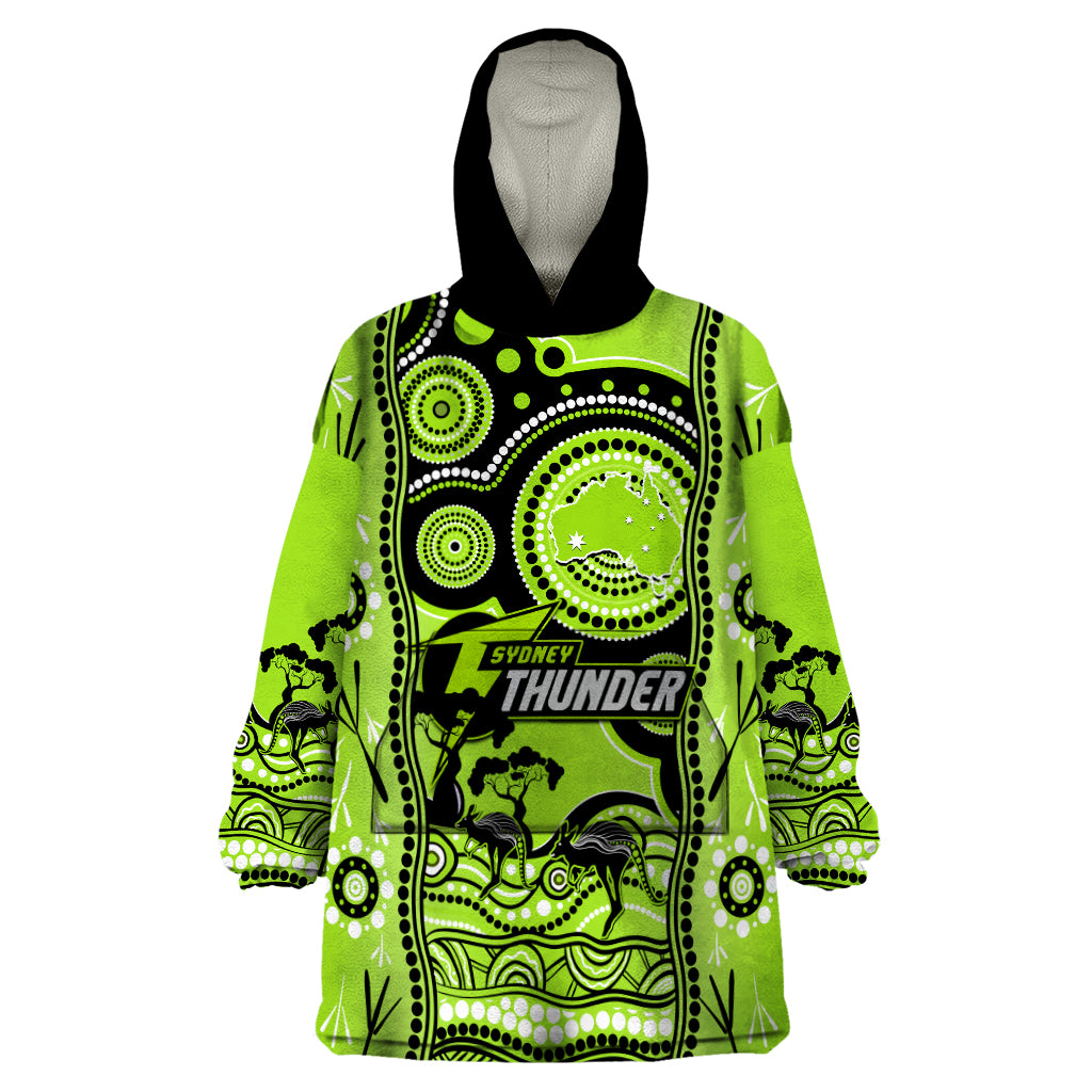 Sydney Thunder Cricket Wearable Blanket Hoodie Happy Australia Day Aboriginal Art - Vibe Hoodie Shop