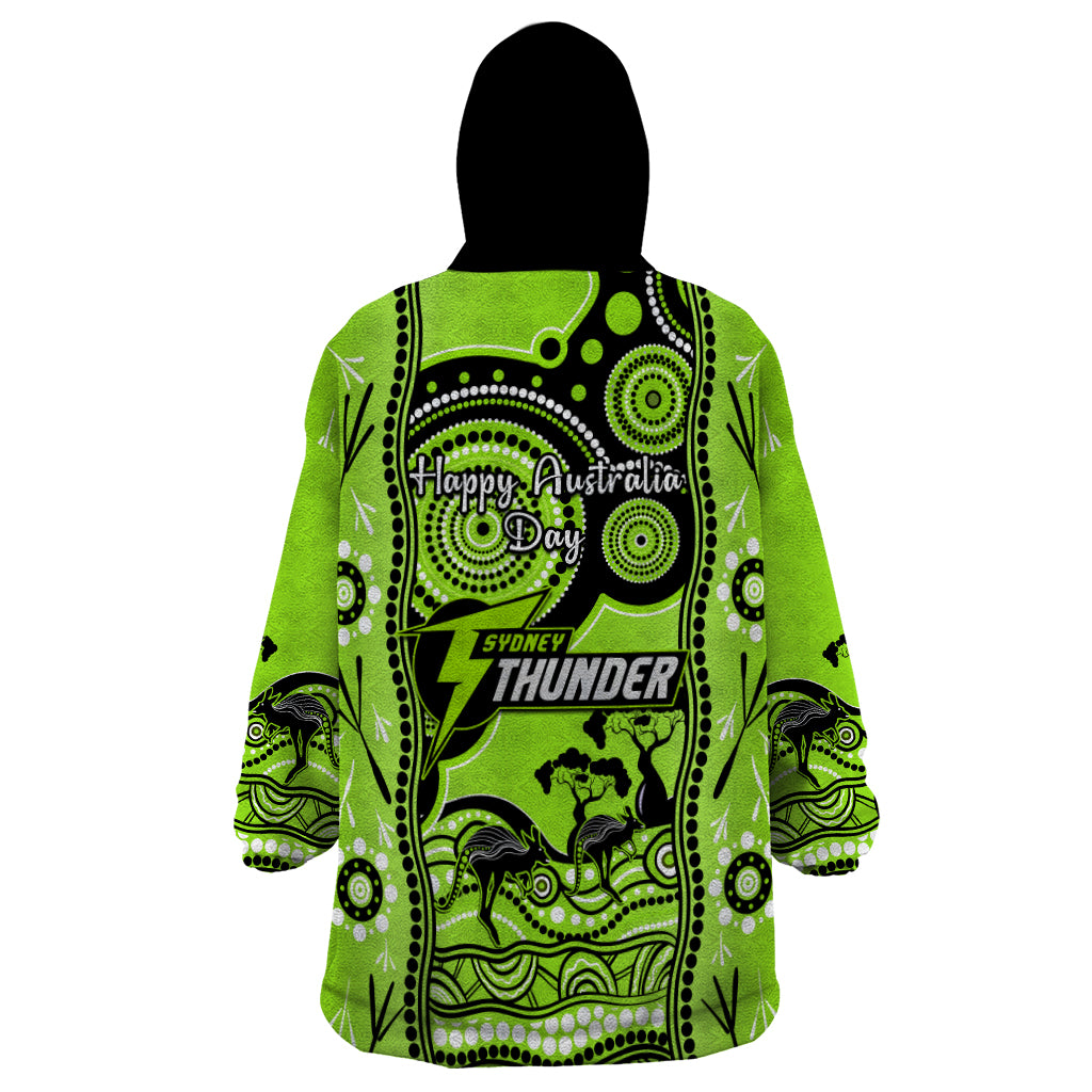 Sydney Thunder Cricket Wearable Blanket Hoodie Happy Australia Day Aboriginal Art - Vibe Hoodie Shop